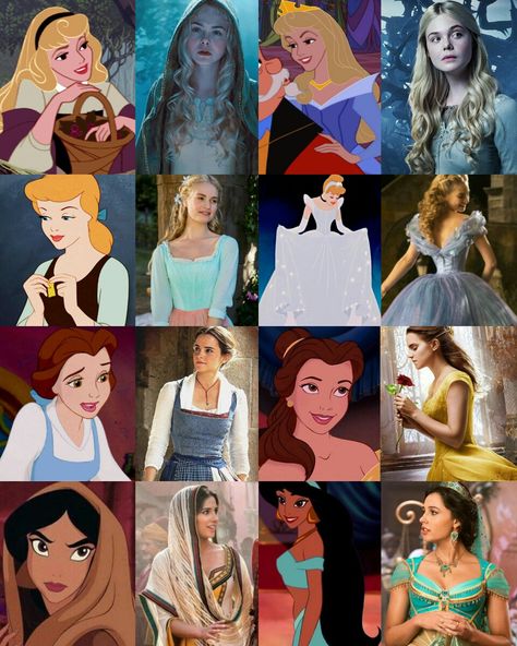 Disney Princess evolution to Live Action Disney Characters Live Action, Disney Princesses As Marvel Characters, If Disney Princesses Were Real, Disney Live Action Princess, Disney Princess New Look, Live Action Disney Princesses, All Disney Princesses Together, All The Disney Princesses Together, Disney Princess Live Action