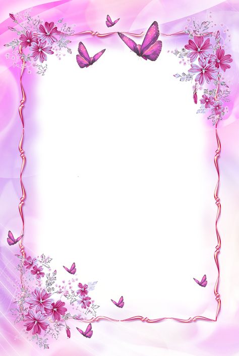 Printable Frames, Free Printable Stationery, Stationary Paper, Floral Border Design, Borders And Frames, Printable Stationery, Borders For Paper, Flower Background Wallpaper, Butterfly Frame