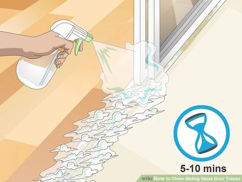 3 Ways to Clean Sliding Glass Door Tracks - wikiHow How To Clean Patio Door Track, How To Clean Sliding Glass Door Track, Sliding Glass Door Repair, Glass Door Window Treatments, Sliding Glass Door Window Treatments, Sliding Glass Windows, Household Cleaning Schedule, Sliding Glass Door Window, Sliding Door Window Treatments