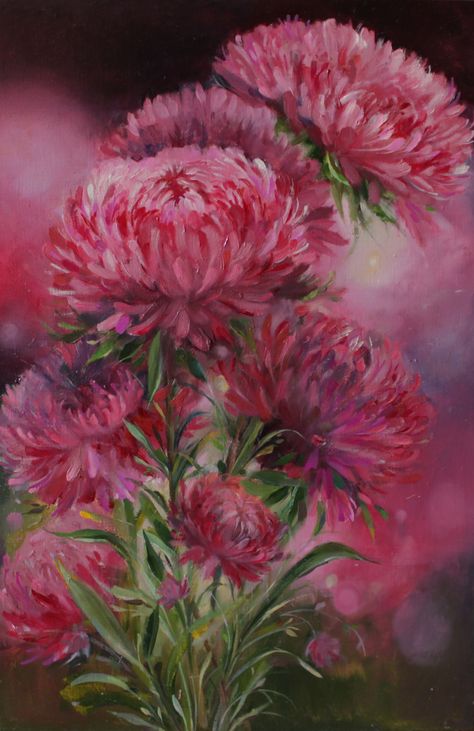 Impressionism Flowers, Mood Painting, Chrysanthemum Painting, Abstract Expressionism Art, Oil Painting Flowers, Aesthetic Painting, Painting Art Projects, Old Art, Art Oil