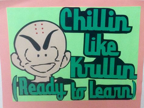 Anime theme behavior chart. Ready to learn. Dragon Ball z Krillin Teacher Core, Bulletin Boards Classroom Decor, Teachers Room, Anime Theme, Behavior Chart, Theme Classroom, Behaviour Chart, Themed Classroom, Class Room