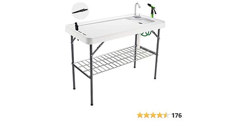 Camping Sink, Fish Cleaning Table, Cleaning Fish, Stainless Steel Bowls, Table Diy, Fishing Game, Camping Table, Camping Chairs, Wire Shelving