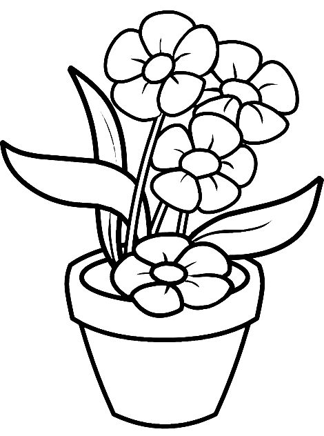 Flower Pot Free Printable Coloring Page Flower Vase Coloring Pages, Simple Flower Vase Drawing, Flower Pot Coloring Page, Cute Flower Pot Drawing, Flower Pot Drawing For Kids, Flower In A Pot Drawing, Flower Coloring Pages Free Printable, Flower Pot Drawing, Sunflower Sketches