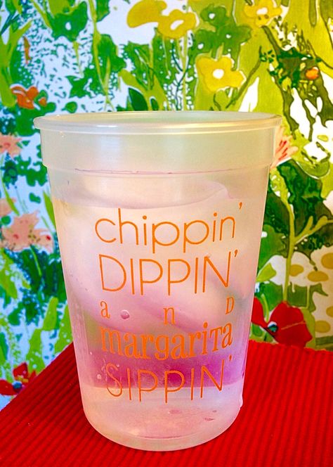 CUSTOM Cups & Koozies by @JHeyeDesigns  " chippin dippin and margarita sippin " | Stock the Bar | Couples Shower | Mexican Fiesta theme | JHeyeDesigns@hotmail.com Nacho Average Couples Shower Ideas, Mexican Themed Bachelorette Party, Fiesta Couples Shower Ideas, Couples Shower Ideas, Fiesta Wedding Shower, Mexican Bridal Showers, Mexico Bachelorette, Fiesta Shower, Fiesta Bridal Shower