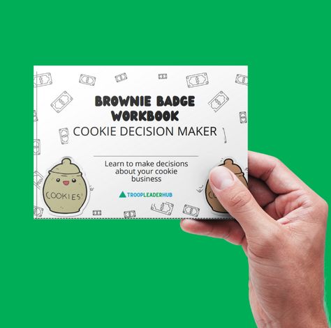 Brownie Cookie Decision Maker Leaders Guide | TroopLeaderHub Brownie Cookie Decision Maker Badge, Cookie Decision Maker Badge, Girl Scout Daisy Petals, Brownie Badges, Girl Scout Daisy, Troop Leader, Daisy Petals, Cookie Business, Girl Scout Cookies