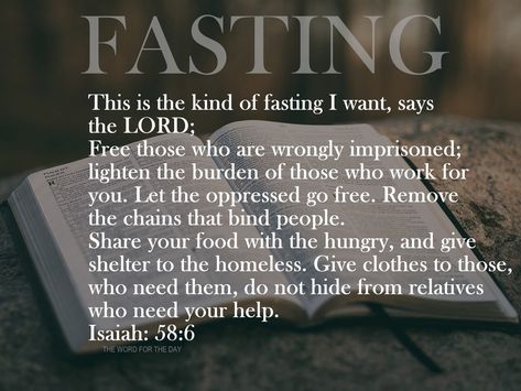 The Word For The Day — True fasting is not what we’re eating, what we’re... Fasting Quotes, Fast And Pray, Fast Quotes, Prayer And Fasting, Prayer Verses, Stock Quotes, Catholic Quotes, Prayer Scriptures, Scripture Quotes