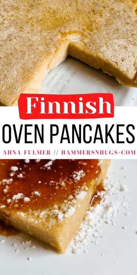 Finnish Oven Pancake Recipe, Oven Pancake Recipe, Pancake Bake, Oven Pancake, Finnish Style, Gluten Free Substitutes, Oven Pancakes, Family Breakfast Recipes, Family Breakfast