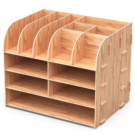 Lesfit Wood Desk Tidy Organiser, Office Stationary Storage (34 * 25 * 28 cm): Amazon.co.uk: Office Products Wooden Drawer Organizer, Desk File Organizer, Desktop Organiser, Stationary Storage, Wooden Desk Organizer, Office Stationary, Wooden Organizer, Stationary Supplies, Office Supply Organization