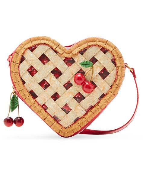 PRICES MAY VARY. 8.7"L x 2.5"D x 7.68"H 23" Drop Crossbody Strap Removable Cherry Pin Zip Closure Cherry Pie Recipe on exterior back wall Cherry Pie Recipe, Satchel Backpack, Shoes Sandals Heels, Betsey Johnson Bags, Pretty Bags, Cherry Pie, Blue Jewelry, Pie Recipe, Cute Bags