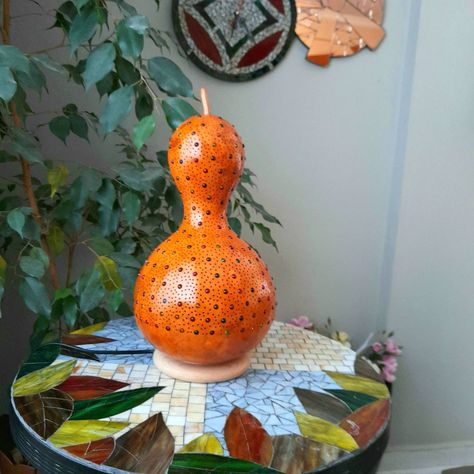 Wooden Lamp Base, Gifts Boho, New Houses, Gourd Lamp, Flamingo Gifts, Beading Netting, Mosaic Lamp, Gourds Crafts, Handmade Lamps