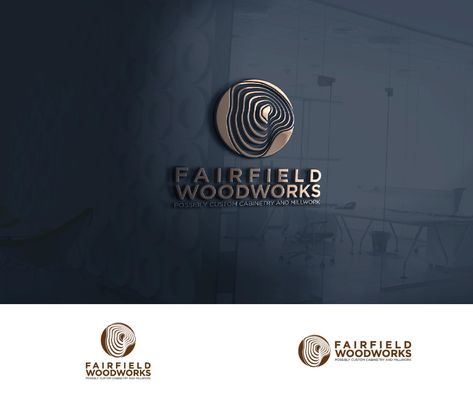 Logo Design for Fairfield Woodworks (Possibly custom cabinetry and Millwork) by fauzan harun | Design #21079160 Wood Grain Logo, Woodwork Logo, Carpentry Logo, Amber Icon, Tool Logo Design, Wood Logo Design, Oak Logo, Millwork Design, Laser Business