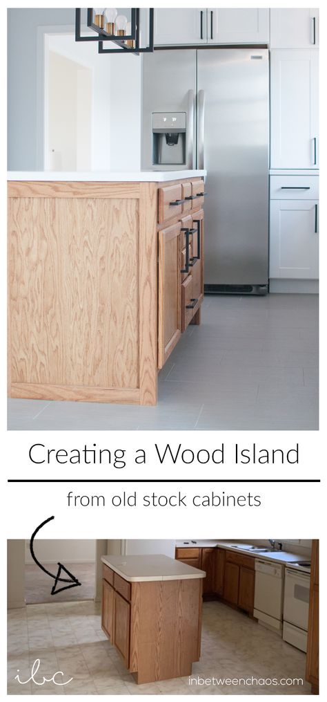 The Loo: Last Details | In Between Chaos Stain Stock Cabinets, Stock Cabinet Island, Kitchen Island From Stock Cabinets, Island From Stock Cabinets, Stock Cabinets Kitchen, Cane Media Console, Cane Doors, White Oak Kitchen, Wood Serving Bowl