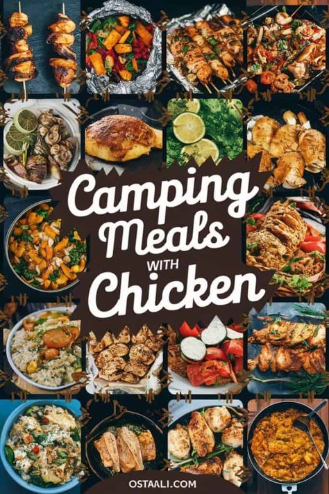 Love cooking outdoors? These delicious camping meals with chicken will make your taste buds dance. From hearty chicken stir-fries to mouthwatering chicken foil packets there's something for everyone. Perfect for campsites or backyard cookouts. Enjoy easy recipes that are fun and family-friendly. Camping never tasted so good!" https://ostrali.com/camping-meals-with-chicken/ Camping Chicken Recipes, Camping Foil Packets, Campfire Foil Packets, Camping Recipes Dinner, Campfire Chicken, Easy Camping Dinners, Chicken Caesar Salad Wraps, Teriyaki Chicken Rice Bowl, Chicken Foil Packets