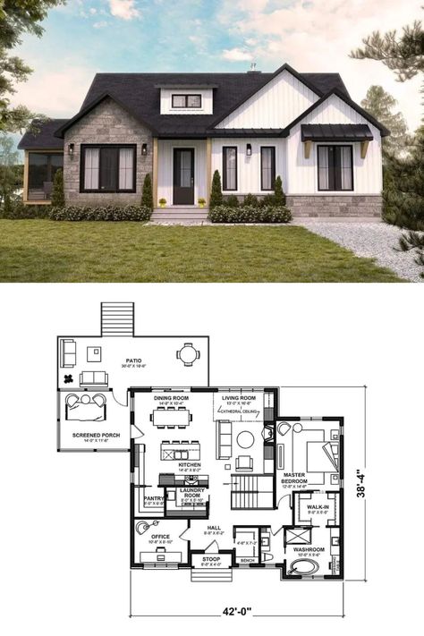 Small house plans One Story House Plans Bloxburg, Single Story House Floor Plans, Sims 4 Houses Layout, Modern House Floor Plans, Small House Layout, Sims 4 House Plans, Sims 4 House Building, Ranch House Plan, 4 Bedroom House Plans