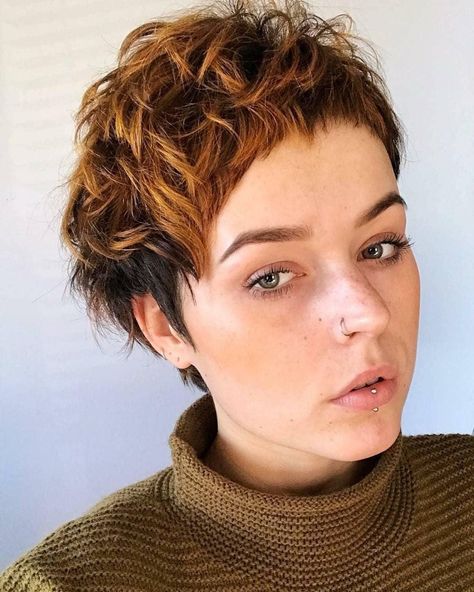 Source Curly Pixie Mullet, Hair With Bangs Over 50, Bangs Over 50, Haircuts 2020, Pixie Mullet, Short Curly Pixie, Ideas Haircut, Pixie Cut Styles, Woman Hairstyles