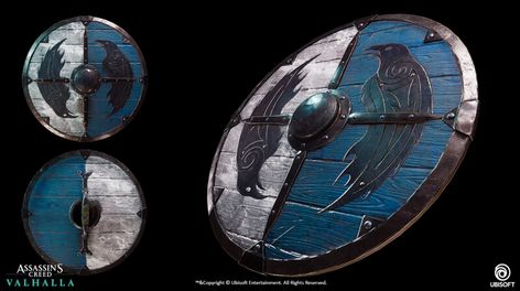 ArtStation - Assassins Creed Valhalla - Raven Clan Light Shield, Levi Torre Raven Clan Valhalla, Viking Princess, Assassins Creed Valhalla, Medieval Shields, Light Shield, Assassin's Creed Valhalla, Raven King, Viking Shield, Casual Art