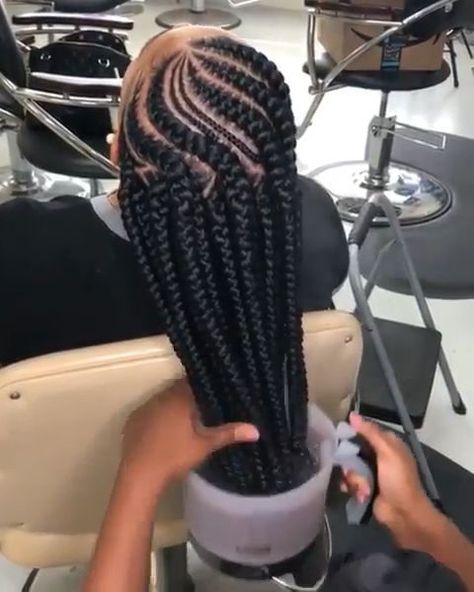 Pin on Easy Hairstylist Twisted Hair, Feed In Braids Hairstyles, African Hair Braiding Styles, Braided Cornrow Hairstyles, Braids Hairstyles Pictures, Hair Done, Box Braids Styling, Beautiful Braids, Girls Hairstyles Braids