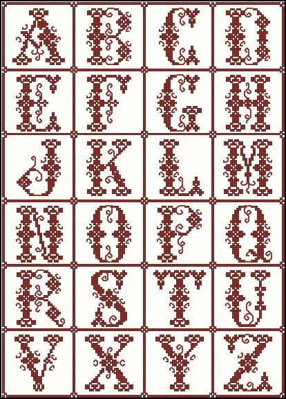 cross stitch patterns free printable | Golden Light Designs: Free Alphabet Cross Stitch Chart Cross Stitch Alphabets, Cross Stitch Letter Patterns, Cross Stitch Alphabet Patterns, Cross Stitch Fonts, Alfabet Letters, Cross Stitch Letters, Embroidery Alphabet, Baby Cross, Cross Stitch Alphabet