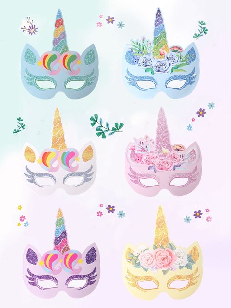 6Pcs Unicorn Paper Mask Birthday Party Supplies Cartoon Paper Party Prop Kids Party Multicolor    Paper     Event & Party Supplies, size features are:Bust: ,Length: ,Sleeve Length: Unicorn Academy Birthday Party, Unicorn Mermaid Birthday Party, Unicorn Birthday Theme, Kids Unicorn Party, Rainbow Unicorn Birthday Party, Unicorn Birthday Party Decorations, Cartoon Paper, Girls Birthday Party Themes, Girl Bday Party