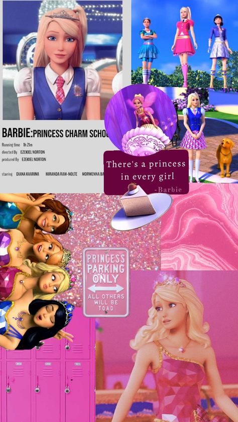 Barbie - Princess charm school Princess Charm School Aesthetic, Charm School Aesthetic, Barbie Movies List, Barbie Princess Charm School, Princess Charm School, Princess Star, Princess Parking, Princess Charming, Charm School