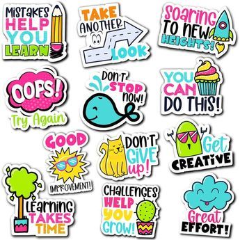 Digital Stickers for Google Classroom™ and Seesaw™ Growth Mindset VOL 5 #VinylStickers Perfect Grades, Stickers For Students, Student Stickers, Ivan Cruz, Disney Big Hero 6, Motivational Stickers, Digital Designer, Candle Candle, Reward Stickers