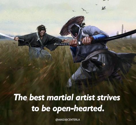 To be open-hearted is “to be kind, wishing for good, or benevolent.” In the martial arts, to be open-hearted is demonstrated at the highest level of enlightenment by an open stance. To stand openly is to seemingly not put up any defenses. To the uninformed, “to stand completely open to an attack” or kyo (虚) is the fastest way to be defeated. Click the link to read the rest... Miyamoto Musashi Art, Vagabond Manga, The Last Samurai, Samurai Wallpaper, Samurai Artwork, Ninja Art, Miyamoto Musashi, Shadow Warrior, Japanese Warrior