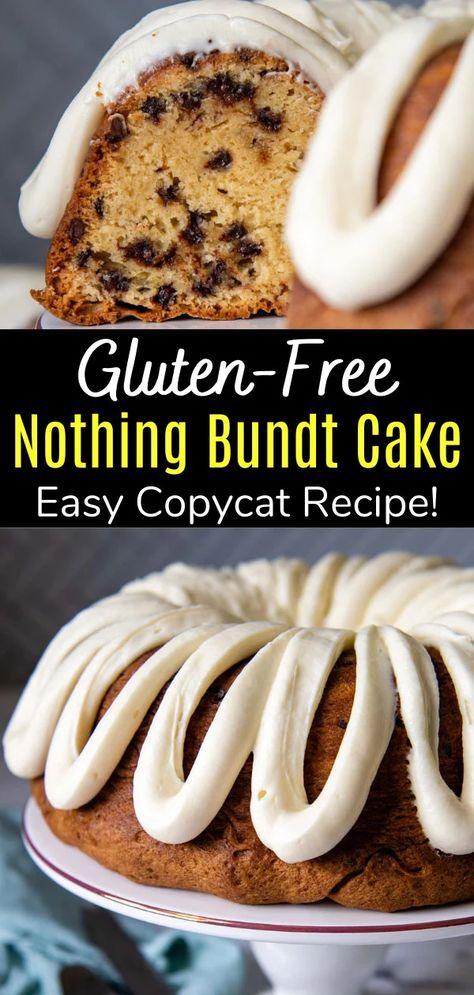 Nothing Bundt Cake Copycat, Gluten Free Bundt Cake, Chocolate Chip Bundt, Gluten Free Cake Mixes, Chocolate Chip Bundt Cake, Bundt Recipes, Gluten Free Cake Recipe, Nothing Bundt, Easy Gluten Free Desserts