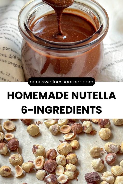 Homemade Nutella with Coconut Sugar and Coconut Oil - Nena's Wellness Corner Wellness Corner, Homemade Nutella Recipes, Yogurt Parfait Recipe, Nutella Spread, Homemade Nutella, Homemade Oil, Chocolate Hazelnut Spread, How To Roast Hazelnuts, Homemade Pancakes