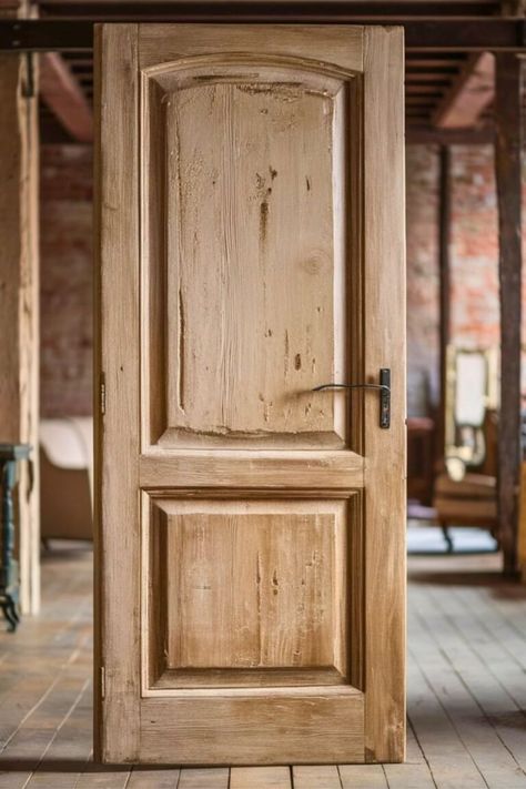 15 DIY Door Makeover [Within Budget] Old Wood Doors Interior, Whitewash Doors Interior, How To Make A Door Look Antique, Diy Door Makeover Ideas, Old Front Door Makeover, Natural Wood Doors Interior, 6 Panel Door Makeover, Replace Front Door, Interior Door Design Ideas