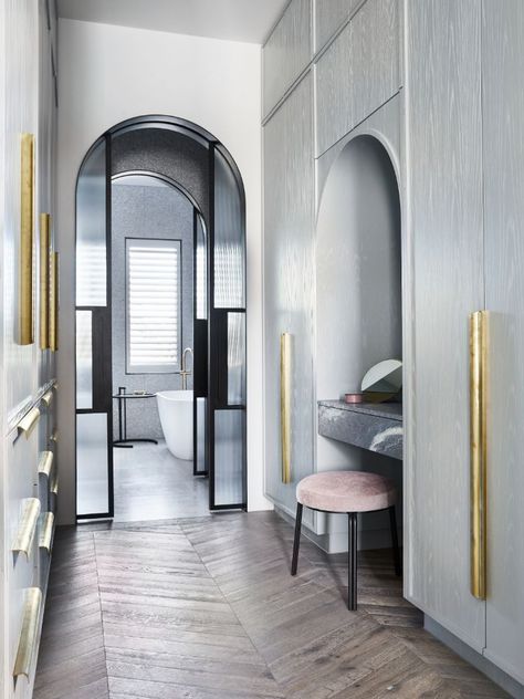 Brighton Project Bec Judd - Kustom Timber® Rebecca Judd, Arched Doors, Window Styles, Interior Architect, Main Bedroom, Window Design, Interior Design Studio, School Fashion, Door Design