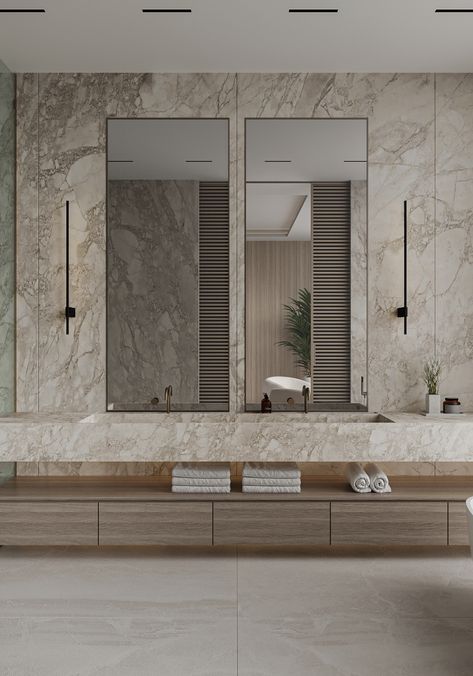 Private Bathroom on Behance Diy Luxury Bathroom, White Luxury Bathroom, Bathroom Design Ideas 2023, Master Bathrooms Luxury, Washroom Tiles Design, Bathroom Vanities Ideas, Modern Bathroom Accessories Set, Washroom Tiles, Bathroom Vanity Modern