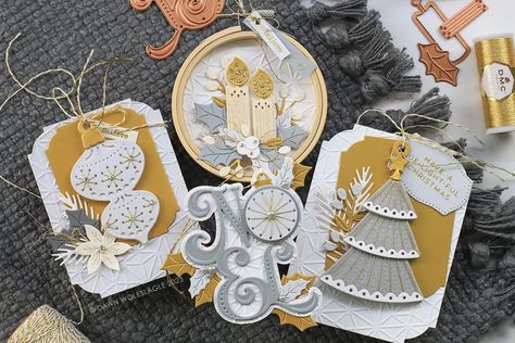 Spellbinders 12 Days of Stitchmas: Days 1-4 – Wplus9 Design Blog Video Composition, Spellbinders Christmas Cards, Composition Tips, Bee Creative, Christmas Sentiments, Stitching Cards, Thanksgiving Greeting Cards, Snowflake Cards, Honey Bee Stamps