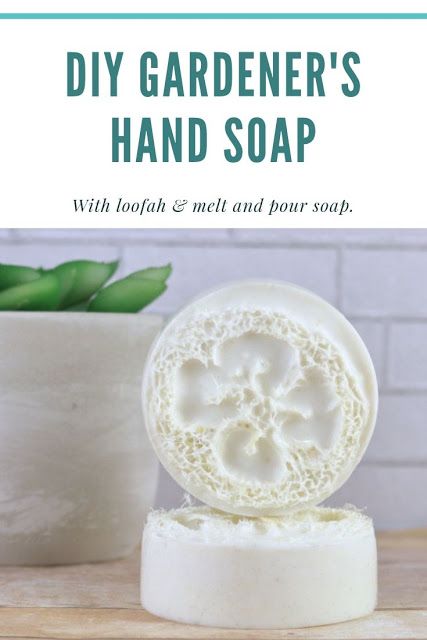 How to make DIY gardener's soap with melt and pour soap. This has additives like ground almonds, peppermint, lemon, and tea tree essential oils, and clay to exfoliate and scrub away dirt. There's a loofah embeds to naturally clean hands. This natural hand scrub bar soap recipe makes a great gift ideas for country living. Handmade soap tutorials and techniques even for beginners. #soap #gardenerssoap #meltandpour #loofah Gardeners Soap Recipe, Loofah Soap Diy, Hand Soap Recipe, Diy Hand Soap, Diy Soap Bars, Wood Soap Dish, Handmade Soap Recipes, Soap Tutorial, Melt And Pour Soap