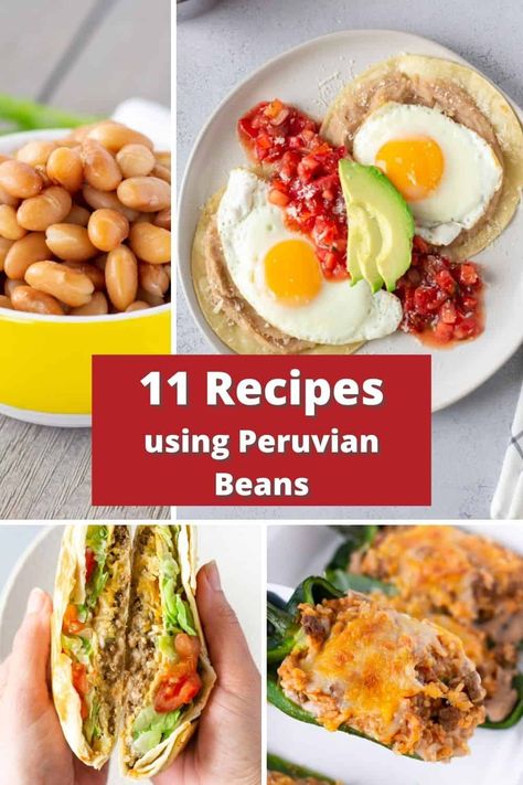 Peruvian Beans, Mayocoba Beans, Breakfast Beans, Mexican Tamales, Peruvian Dishes, Mexican Meals, Peruvian Recipes, Cannellini Beans, Dried Beans