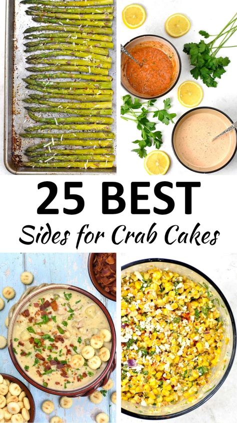 This collection of Sides for Crab Cakes includes a huge variety of dishes that all go perfectly with crab cakes. Side Dishes For Crab Cakes, Crab Cake Side Dishes, Crab Cake Dinner Side Dishes, Sides For Crab Cakes, Sides For Crab, Crab Cake Sides, Rainbow Pasta Salad, Quinoa Side Dish, Baked Crab Cakes