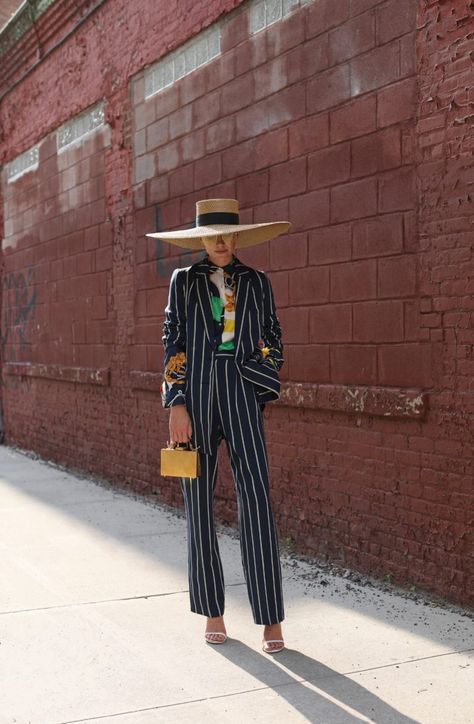 Atlantic-Pacific Style Inspiration Street, Stripes Pants, Veuve Clicquot Polo Classic, Gala Gonzalez, Jean Shrimpton, Orange Suit, Blair Eadie, Women In Suits, Suits Style