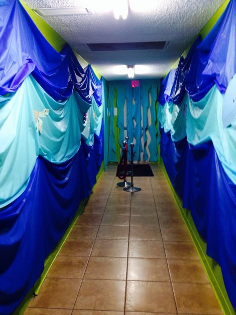 Red Sea Crossing Under The Sea Wall Decor, Marine Life Decoration Ideas, Submarine Classroom Decorations, Underwater Hallway Decorations, Submarine Decorations Under The Sea, Ocean Table Decorations, Under The Sea Classroom Decorations, Submarine Decorations, Ocean Decorations For The Classroom