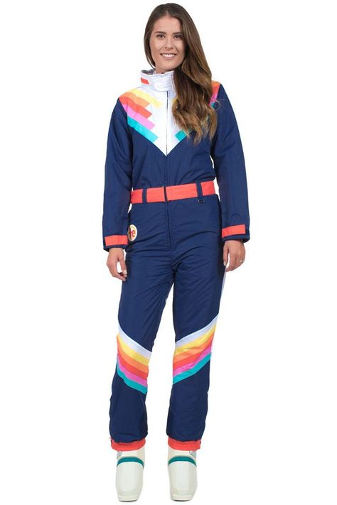 Retro Ski Outfit, Snow Suits For Women, Snow Suit Womens, Ski Outfits For Women, Retro Ski Suit, Ski Outfits, Tipsy Elves, Retro Ski, Ski Outfit