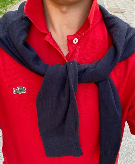 Red Polo Shirt Outfit Men, Natal Outfit, Men Streetwear Aesthetic, Sartorial Men, Preppy Outfits Men, Red Shirt Outfits, Polo Shirt Outfits, Shirt Outfit Men, Prep Style