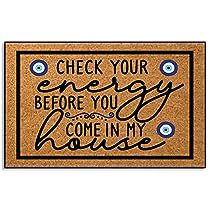 Check Your Energy, Door Mats Outdoor, Cute Door Mats, Family Houses, Outdoor Entryway, Kitchen Goods, Front Door Mat, Kitchen Carpet, Front Door Mats