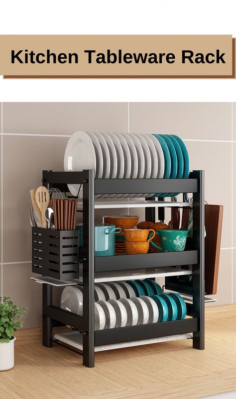 Kitchen Tableware Rack #Flamb�ingFlames Food Hacks Breakfast, Recipes By Ingredients, Kitchen Dish Rack, Kitchen Tableware, Small Bedroom Interior, Top Gadgets, Adobe Express, Kitchen Gadgets Unique, Home Decor Crate