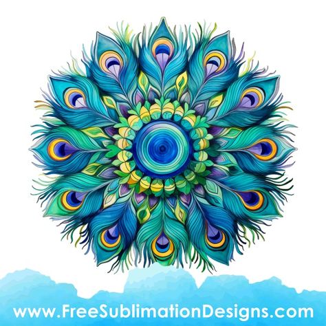 Print On Demand Designs, Peacock Mandala, Diy Tumblers, Tumbler Wraps, Free Png, Png Image, Png Images, Background Images, Custom Tshirts