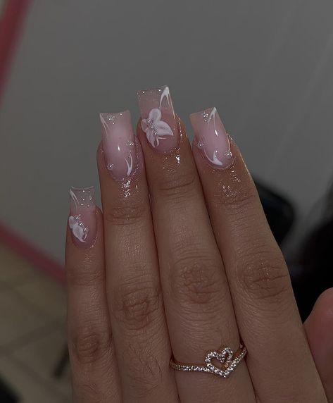 Colored Acrylic Nails, Girly Acrylic Nails, Her Nails, Simple Acrylic Nails, Short Square Acrylic Nails, Unique Acrylic Nails, Acrylic Nails Coffin Short, Short Acrylic Nails Designs, Pink Acrylic Nails