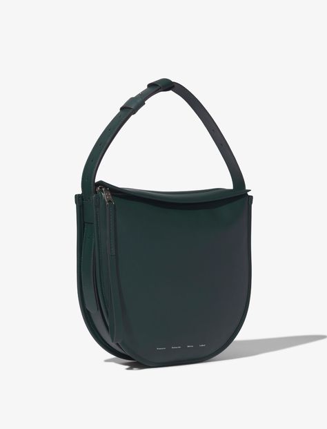 Baxter Leather Bag in hunter green | Proenza Schouler Proenza Schouler Shoes, White Label, Leather Pulls, Zip Pouch, Logo Stamp, Fall Shopping, Hunter Green, Green Leather, Signature Logo