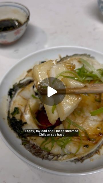 Steamed Chinese Fish Vietnamese Steamed Fish, Chinese Steamed Fish, Chinese Fish, Seafood Meals, Cantonese Food, Steamed Fish, Steam Cooking, Sea Bass, Oyster Sauce