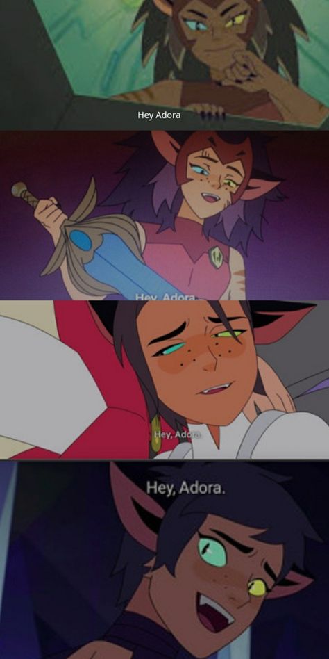 Hey adora evoltion, catra saying "hey adora" throughout the series Shera Ships, She-ra Adora, Hey Adora, Lgbt Love, She Ra Princess, She Ra Princess Of Power, Can You Be, Princess Of Power, She Ra