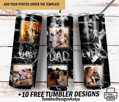 Best dad ever tumbler wrap seamless Photo frame tumbler template for 6 images Picture marble tumbler for men png file sublimation designs Tumbler For Men, Marble Tumbler, Inspirational Tumbler, Glitter Photo, Tumbler Template, Free Tumbler, Best Dad Ever, Photo Template, Black Marble