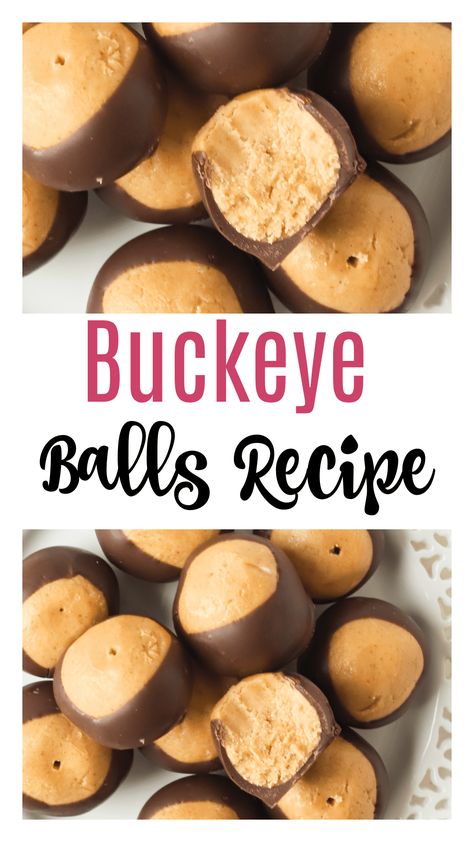 Pb Balls No Bake, Buckeye Candy Recipe, Buck Eye Balls, Buckeyes Recipe Easy, Christmas No Bake, Buckeye Balls Recipe, Chocolate Covered Peanut Butter Balls, Chocolate Buckeyes, Buckeye Recipe