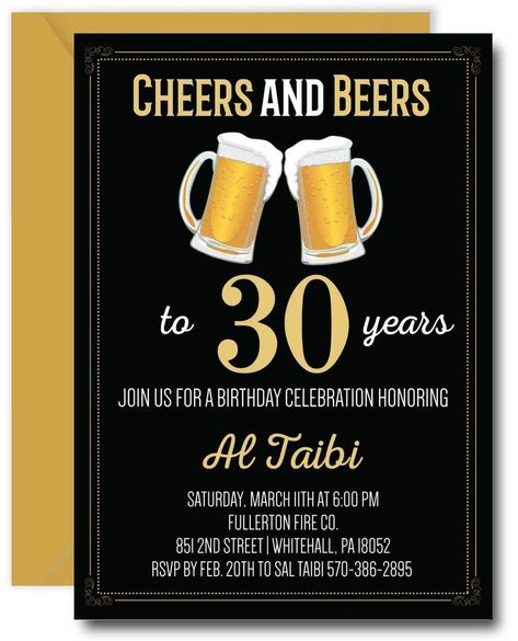 A Flyer For A Celebration With Two Hands Holding Beer Glasses And E1A Beer Birthday Invitations, Cheers And Beers Birthday, Beer Invitation, Cheers To 30 Years, 50 Years Birthday, Milestone Birthday Invitations, Cakes Decorating, 50th Birthday Party Invitations, 30th Birthday Party