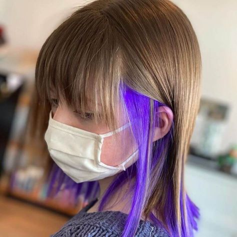 Kid Highlights Hair, Peekaboo Hair Highlights, Kids Haircut Styles, Edgy Bangs, Girls Haircuts, Hair Dyed Underneath, Kids Hair Color, Hidden Hair Color, Kids Haircuts